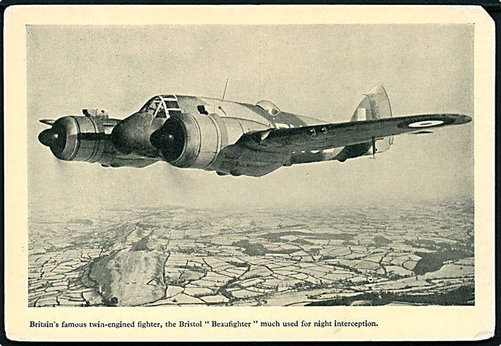 Royal Air Force Beaufighter natjager. Propagandakort.