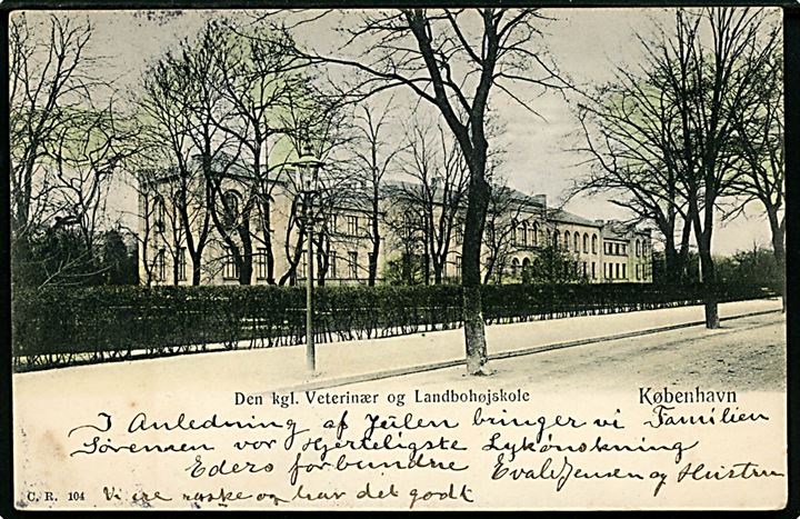 Frederiksberg. Den Kgl. Veterinær og Landbohøjskole. C.R. no. 104.