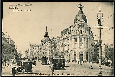 Spanien, Madrid, Calle de Alcalá med sporvogn.