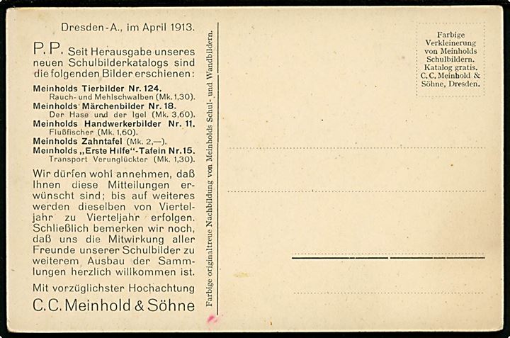 K. Wagner: Løver. Reklamekort for C. C. Mainhold & Söhne i Dresden. 