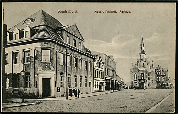 Sønderborg, det kejserlige posthus og rådhus. Th. Lau no. 531.