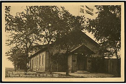 Genforening. Fra Genforeningsfesten i Ballum Missionshus d. 10.-11.7.1920. Stenders no. 55693.