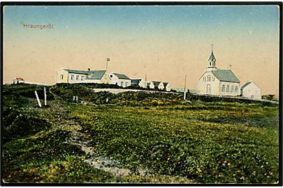 Island, Hraungerði med kirke. H. Árnason u/no.