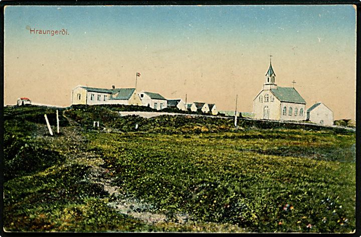 Island, Hraungerði med kirke. H. Árnason u/no.