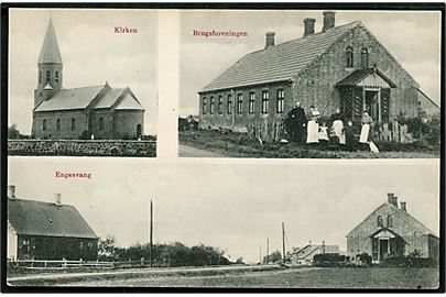 Engesvang, partier med kirke og brugsforening. J.J.N. no. 2744.