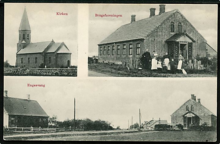 Engesvang, partier med kirke og brugsforening. J.J.N. no. 2744.