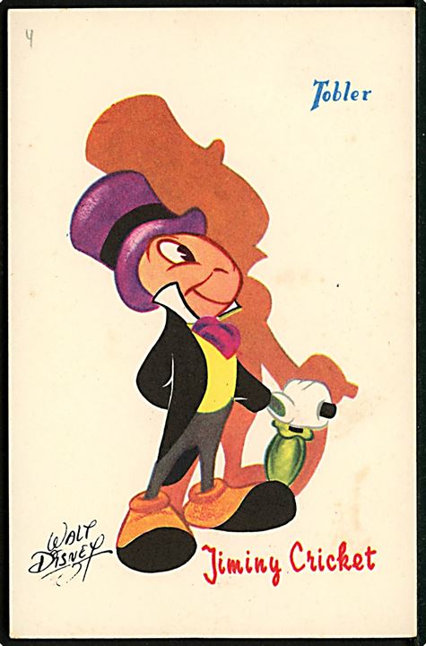 Walt Disney. Jesper Fårekylling fra Pinocchio. Fransk reklame for “Tobler” chokolade. Georges Lang, Paris u/no.