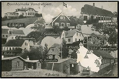 Bornholm. 10 forskellige Vandrehjem. Stenders no. 100.