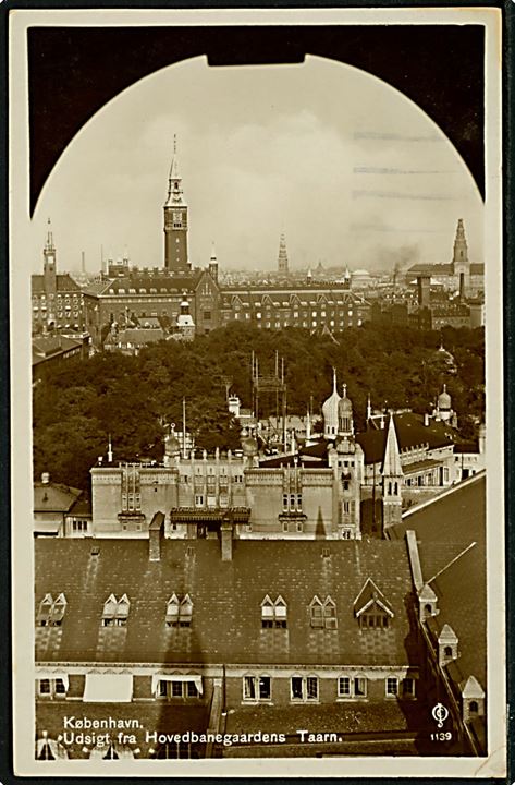 København. Udsigt fra Hovedbanegaardens Taarn. J. Chr. Olsen no. 1139.