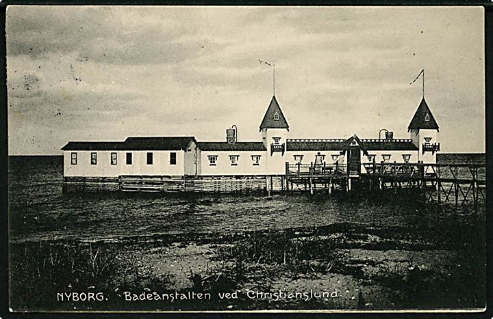 Nyborg. Badeanstalten ved Christianslund. K. Monberg no. 22921.