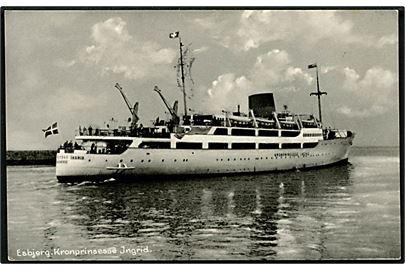 Kronprinsesse Ingrid, M/S, DFDS Englandsbåd i Esbjerg. Stenders Esbjerg 68K.