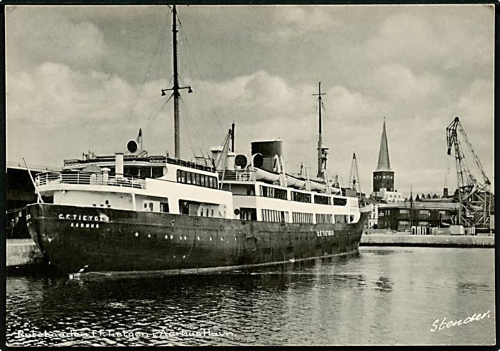 C. F. Tietgen, M/S, DFDS rutebåd i Aarhus havn. Stenders Aarhus no. 1073K. 