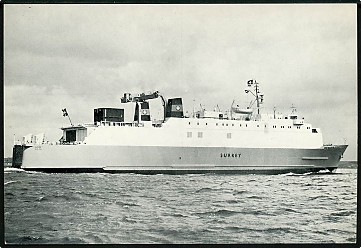 Surrey, M/S, DFDS fragtfærge. Reklamekort u/no.