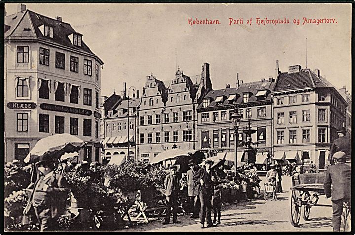 Købh. Højbroplads og Amagertorv. No. K 2748.