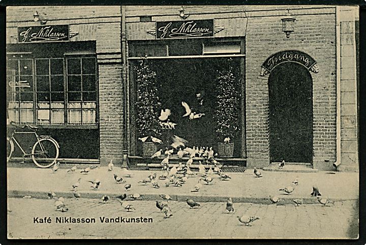 Købh., Kafé Niklasson, Vandkunsten 1. No. 654.