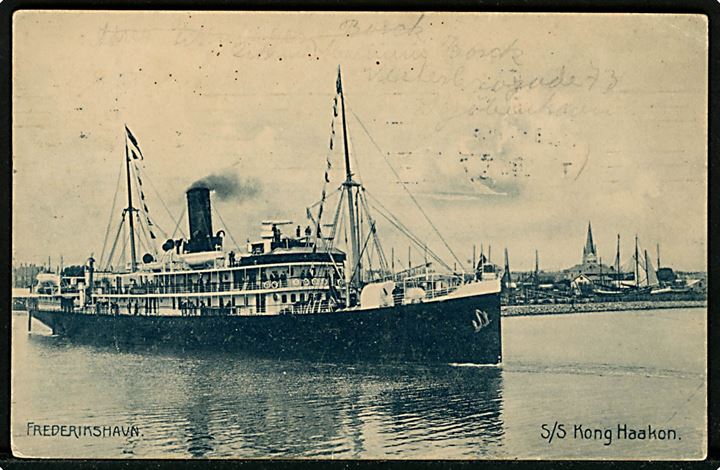 Kong Haakon, S/S, DFDS dampskib i Frederikshavn. Stenders no. 13701b.