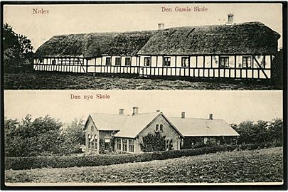 Nølev ved Odder, nye og gamle skole. J.J.N. no. 1222.