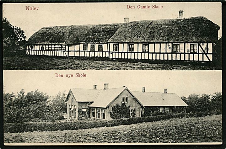 Nølev ved Odder, nye og gamle skole. J.J.N. no. 1222.