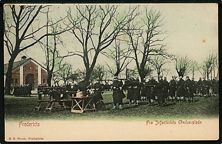 Fredericia, Infanteriets Øvelsesplads. H. C. Wenk u/no. Ældre kort benyttet i 1915.