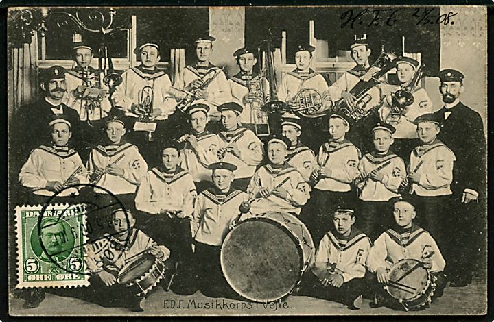 Vejle, F.D.F. (Frivilligt Drenge Forbund) Musikkorps. Stenders no. 13919.