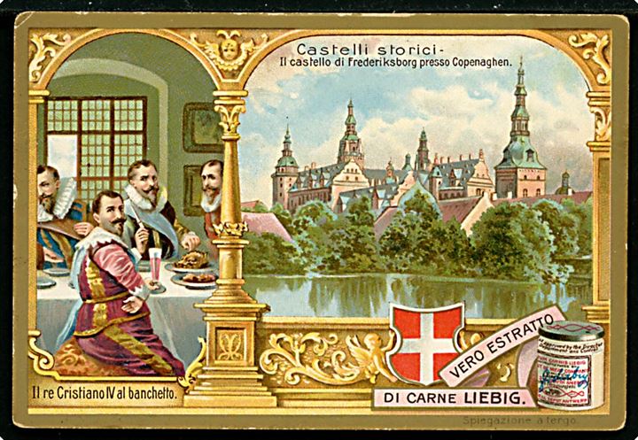 Frederiksborg slot og Chr. IV. Liebig samlekort. 