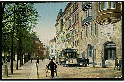 Stockholm, Kungsträdgårdsgatan med sporvogn no. 63.