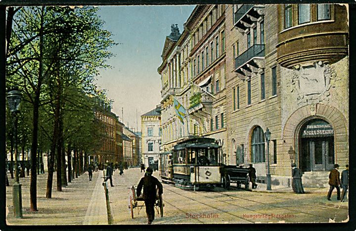 Stockholm, Kungsträdgårdsgatan med sporvogn no. 63.