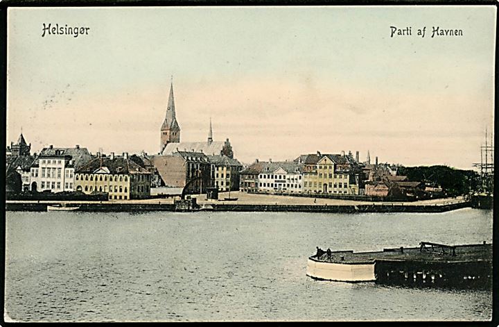 Helsingør. Parti fra Havnen. P. Alstrup no. 909.