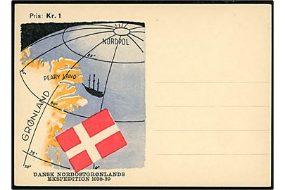 Dansk Nordostgrønlandsekspedition 1938-39. Ubrugt ekspeditions-postkort. 