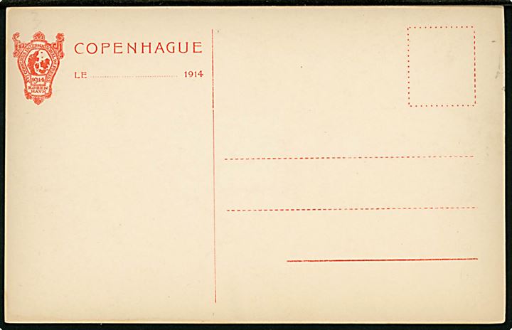 Kjøbenhavn XVI Internationale Pressekongres 1914. Tegnet kort fra kongressen med motiv fra Tivoli. 