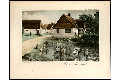 Valdemar Holger V. Rasmussen Magaard: Gadekær på Agersø. Stenders petit no. 131. 14x18 cm. Anvendt som julehilsen 1915.