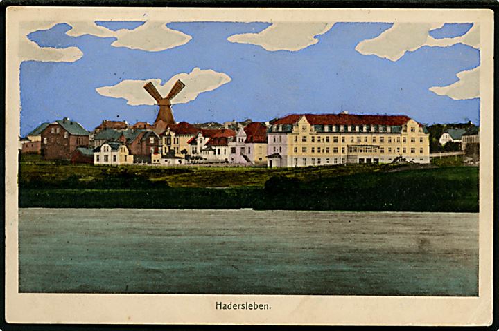 Haderslev, udsigt mod byen med mølle. Trinks & Co. No. 8