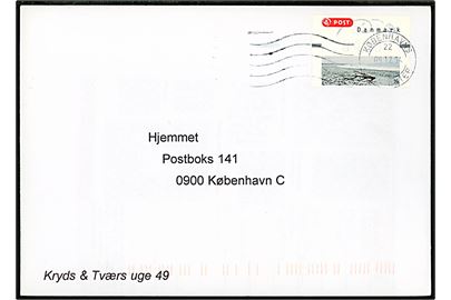 4,50 kr. Frankeringsetiket single på brev stemplet Københavns Postcenter d. 6.12.1994 til København.