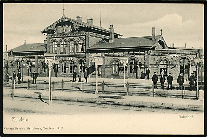 Tønder, jernbanestation. S. Matthiesen no. 1107.