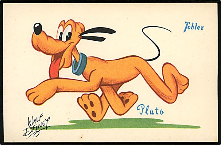 Walt Disney. Pluto. Fransk reklame kort fra 50'erne, for “Tobler” chokolade. Georges Lang, Paris u/no.