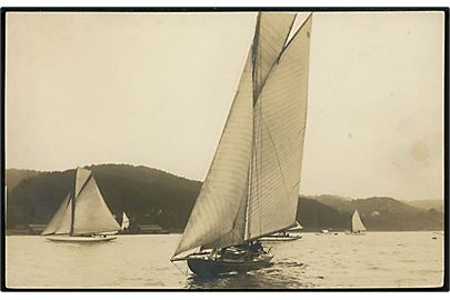 Lystsejlere i Vejle fjord. Fotograf Nissen, Vejle. U/no. Har været opklæbet.