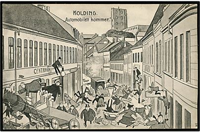 Carl Røgind: Kolding, Automobilen kommer. Stenders no. 5156.