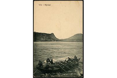 Island, Vík i Mýrdal med robåd. O. Johnson & Kaaber no. 11017.