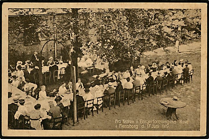 Genforening. Fest i Borgerforeningens Have i Flensburg d. 17.6.1919. Stenders no. 50491.