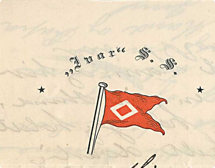 25 c. på brev fra Genova d. 19.1.1916 til København, Danmark. Indhold på fortrykt brevpapir fra sømand ombord på S/S Ivar