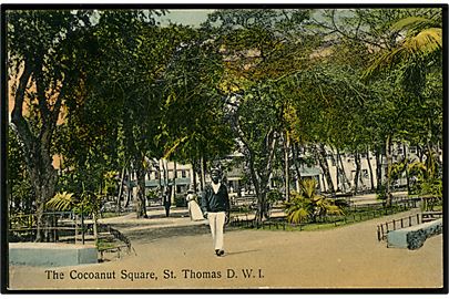 D.V.I., St. Thomas, The Cocoanut Square. Lightbourn West Indies Serie U/no. 