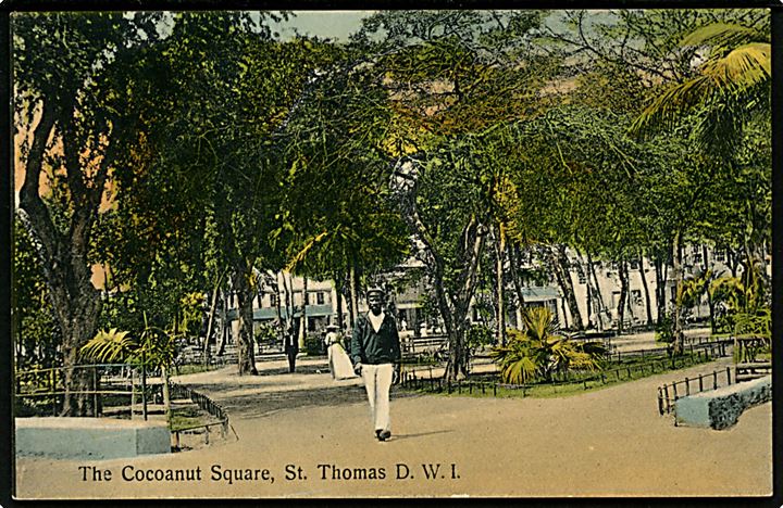 D.V.I., St. Thomas, The Cocoanut Square. Lightbourn West Indies Serie U/no. 