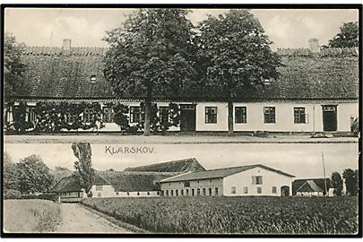 Marslev. Klarskov Hovedgård. O. Sørensen no. 19287. Med 5 øre Fr. VIII på brevkort annulleret med lapidar Marslev d. 14.08 til Aarhus.