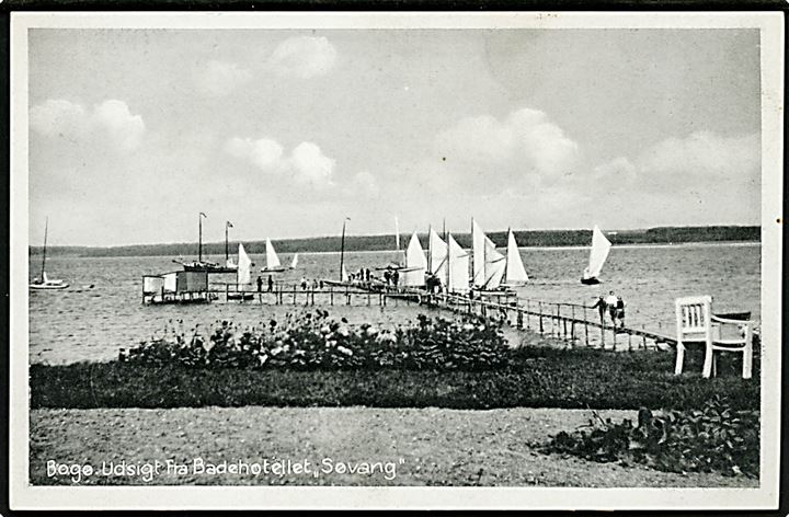 Bogø. Udsigt fra Badehotellet Søvang. Stenders no. 75044.