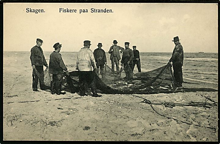 Skagen. Fiskere på stranden. Knudstrup u/no. 