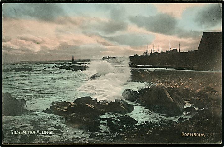 Allinge. Havnen i blæsevejr. H.P.Jacobsen u/no. 