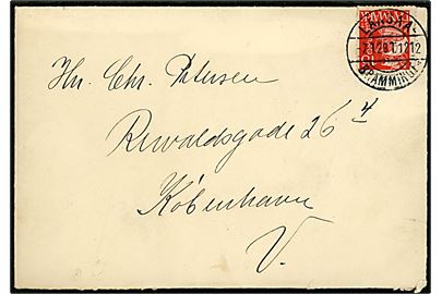 15 øre Karavel på brev fra Grindsted annulleret med bureaustempel Langaa - Bramminge sn2 T.1212 d. 7.1.1929 til København.