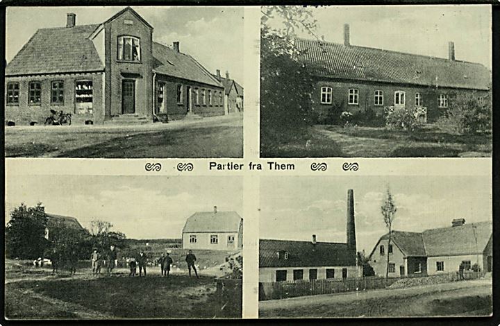 Them. Partier fra. J.J.N. no. 7778. Med 5 øre Bølgelinie, annulleret Stjernestempel SALTEN, sidestempel Brædstrup Bro I d. 04.12.1913 til Aarhus.