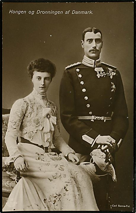 Kong Chr. X og dronning Alexandrine. Carl Sonne U/no.