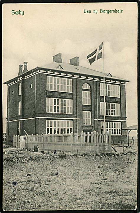 Sæby. Den ny Borgerskole. P. Alstrup no. 2277.